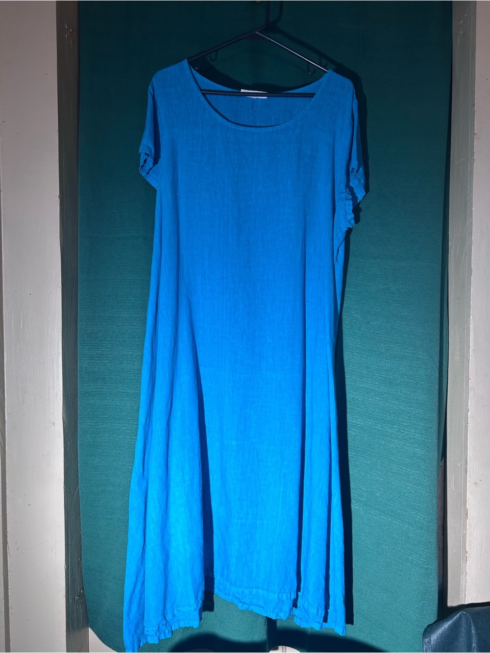 bryn Walker Turquoise Blue Scoop Neck A-Line Dress